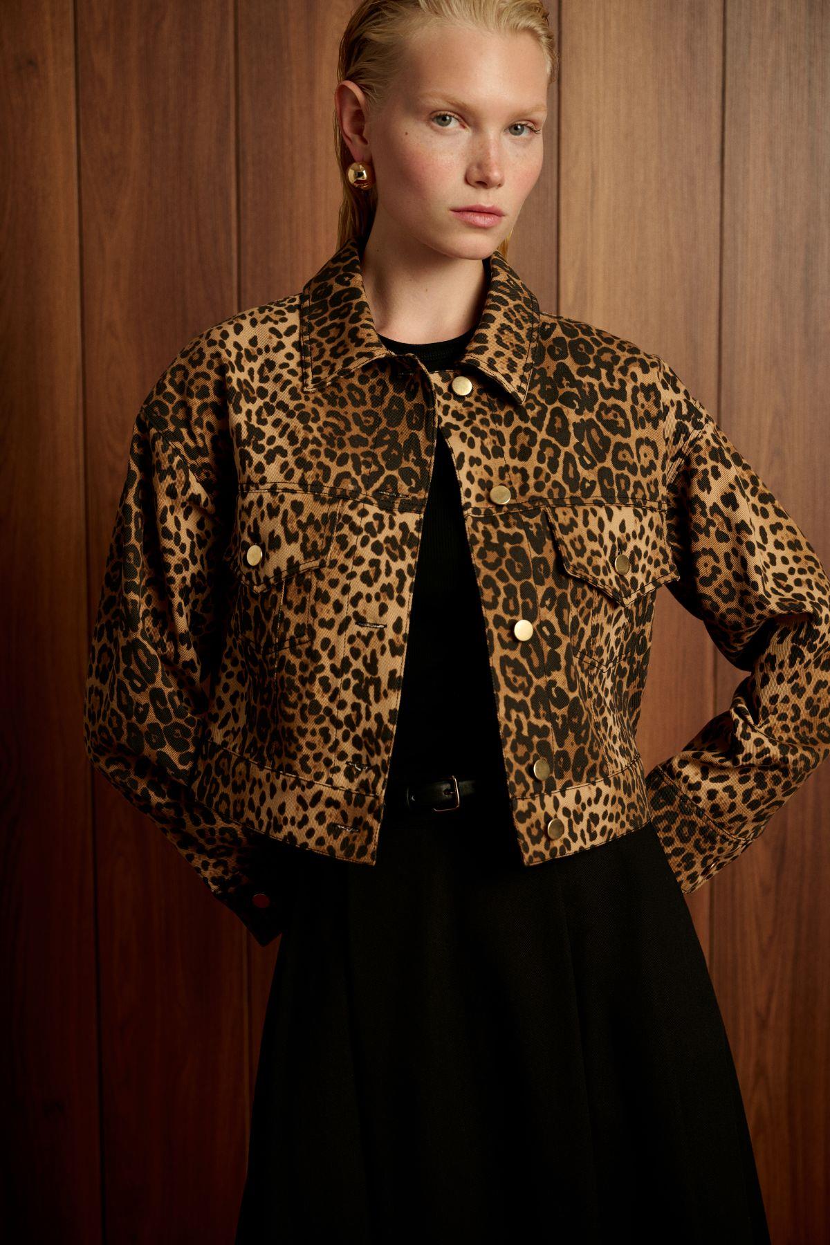 FLAM LEOPAR DESENLİ SPOR CEKET LEOPAR