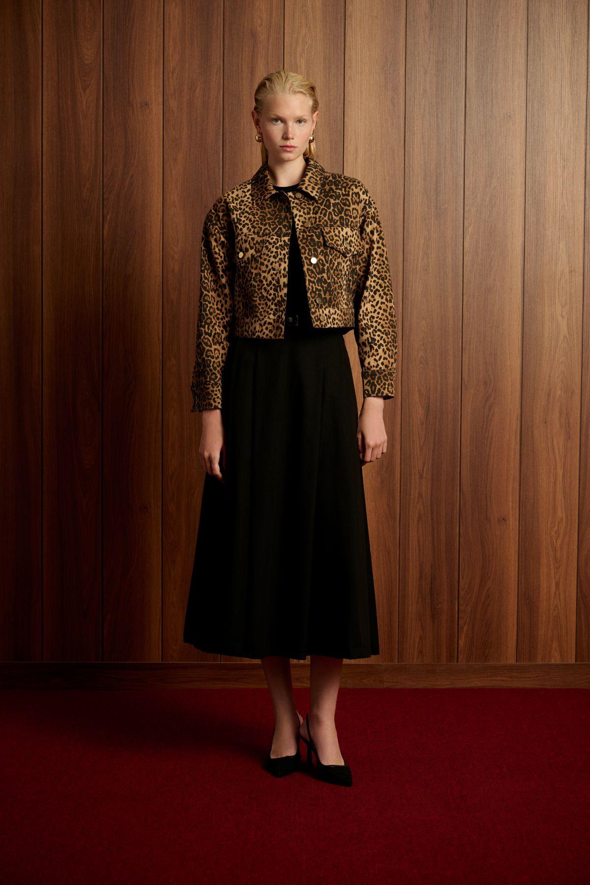 FLAM LEOPAR DESENLİ SPOR CEKET LEOPAR