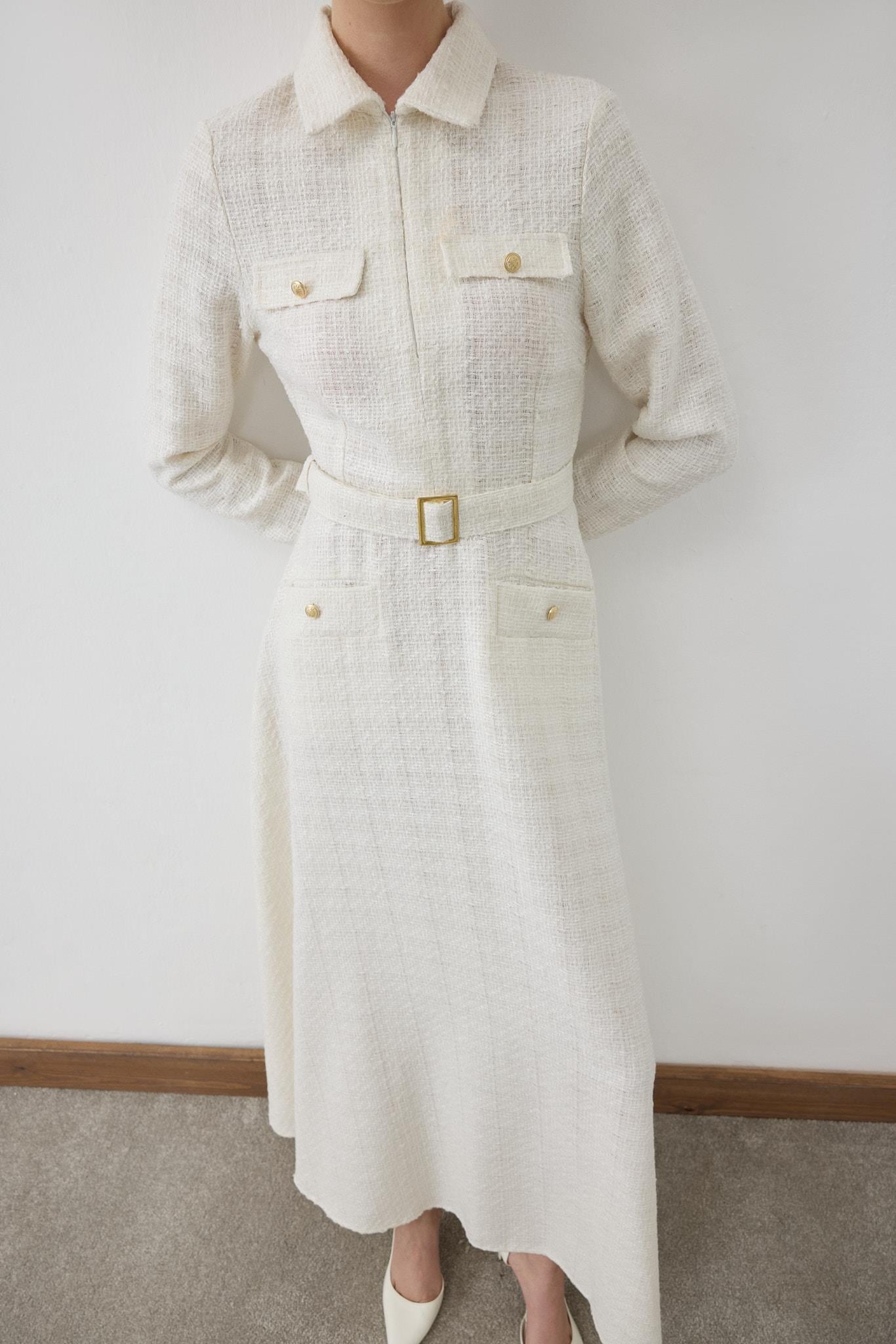 LADY TWEED DRESS ECRU