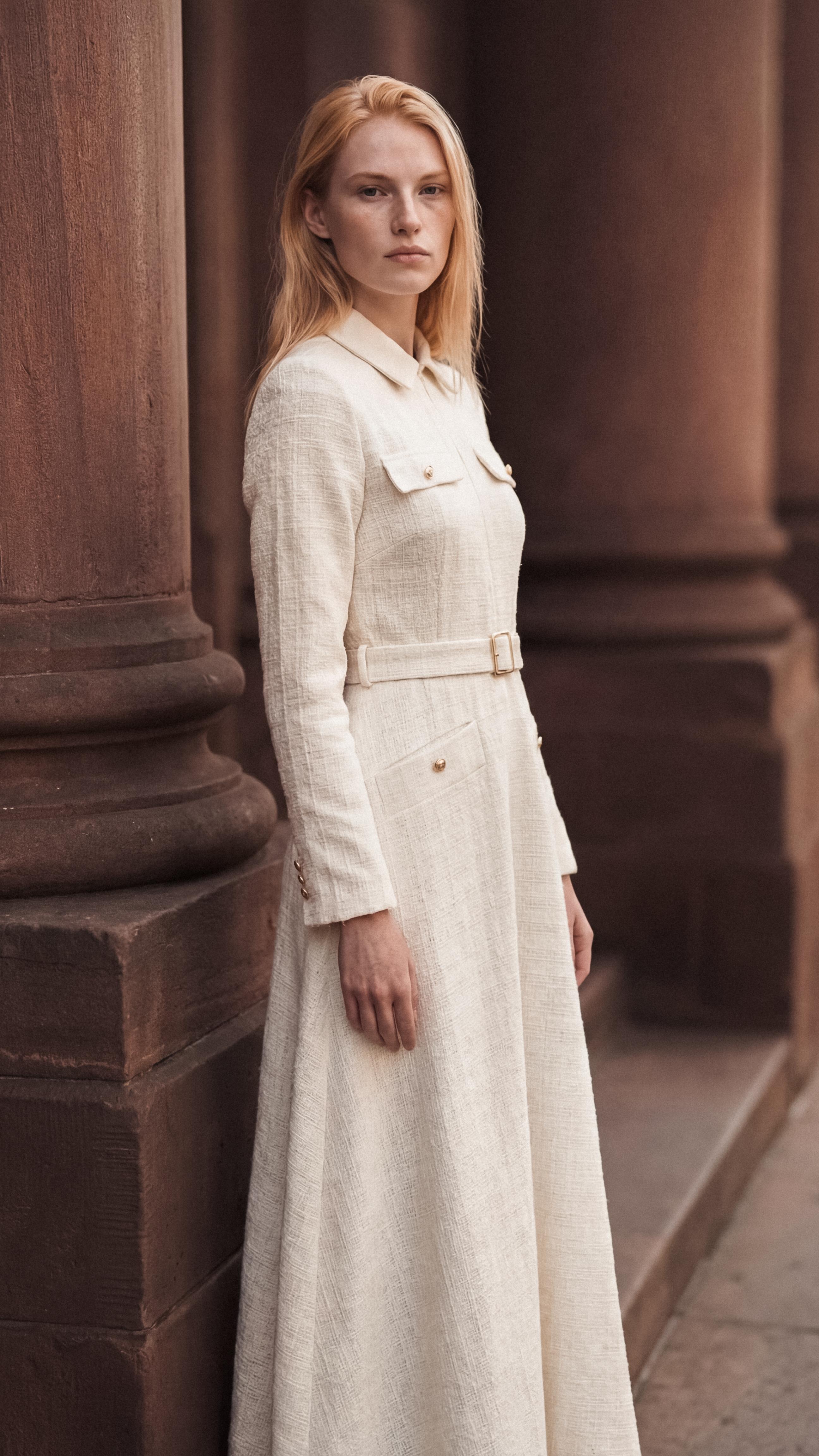 LADY TWEED DRESS ECRU