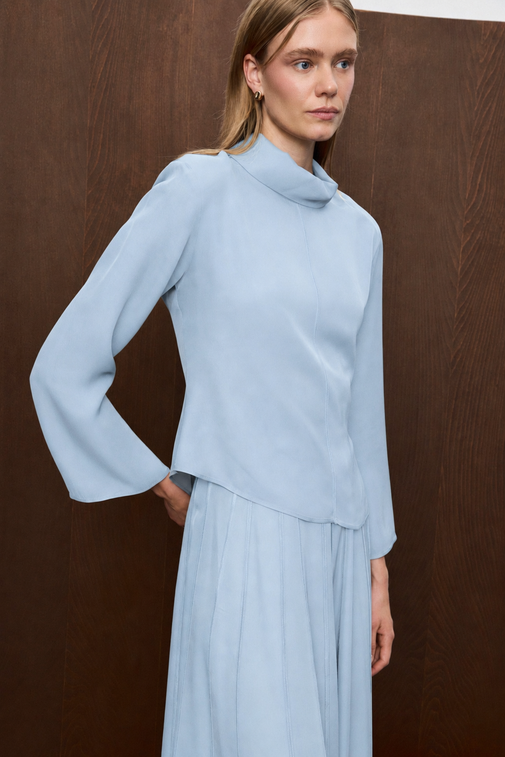 LİMA PARÇA DETAYLI ASETAT ETEKLİ TAKIM BEBE MAVİ