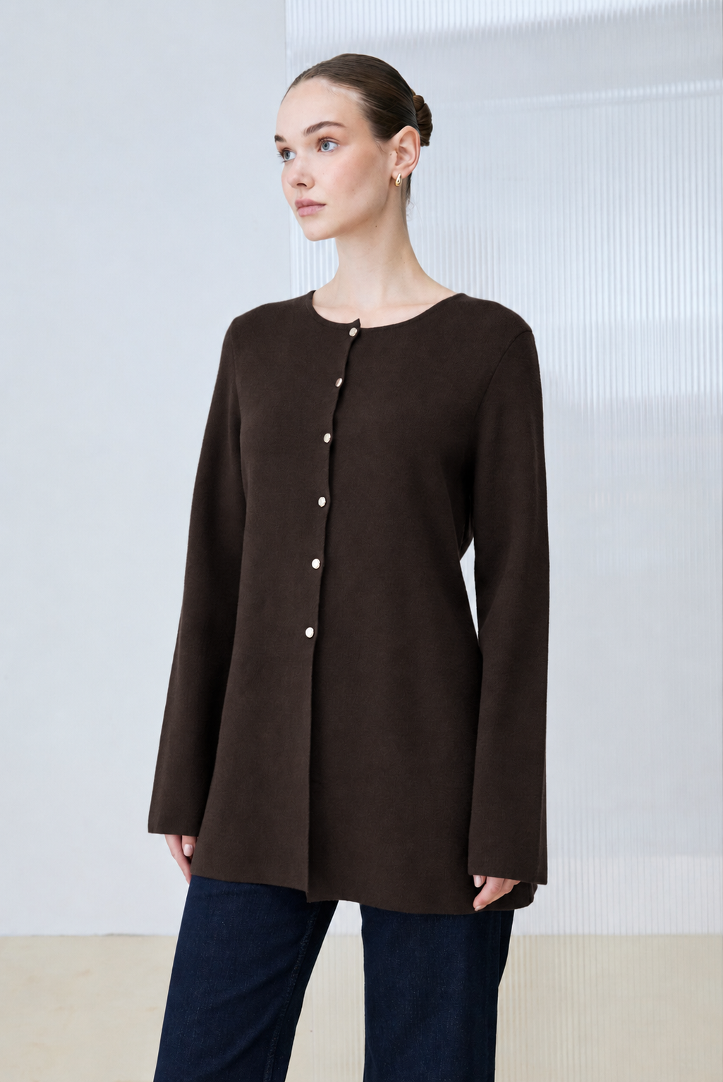 LİNA VİSKON TRİKO HIRKA ACI KAHVE