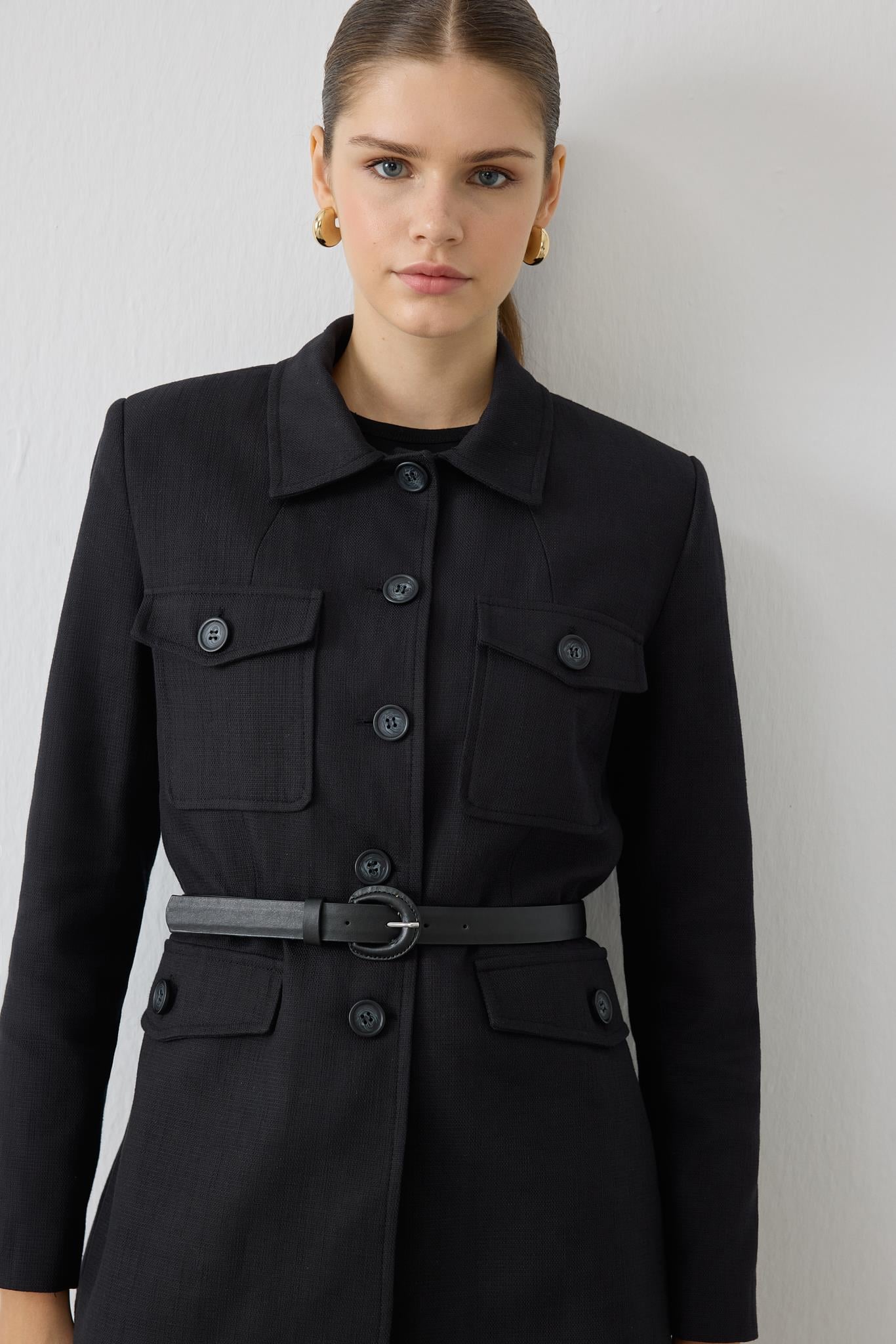 LORES DOKULU CEKET SİYAH