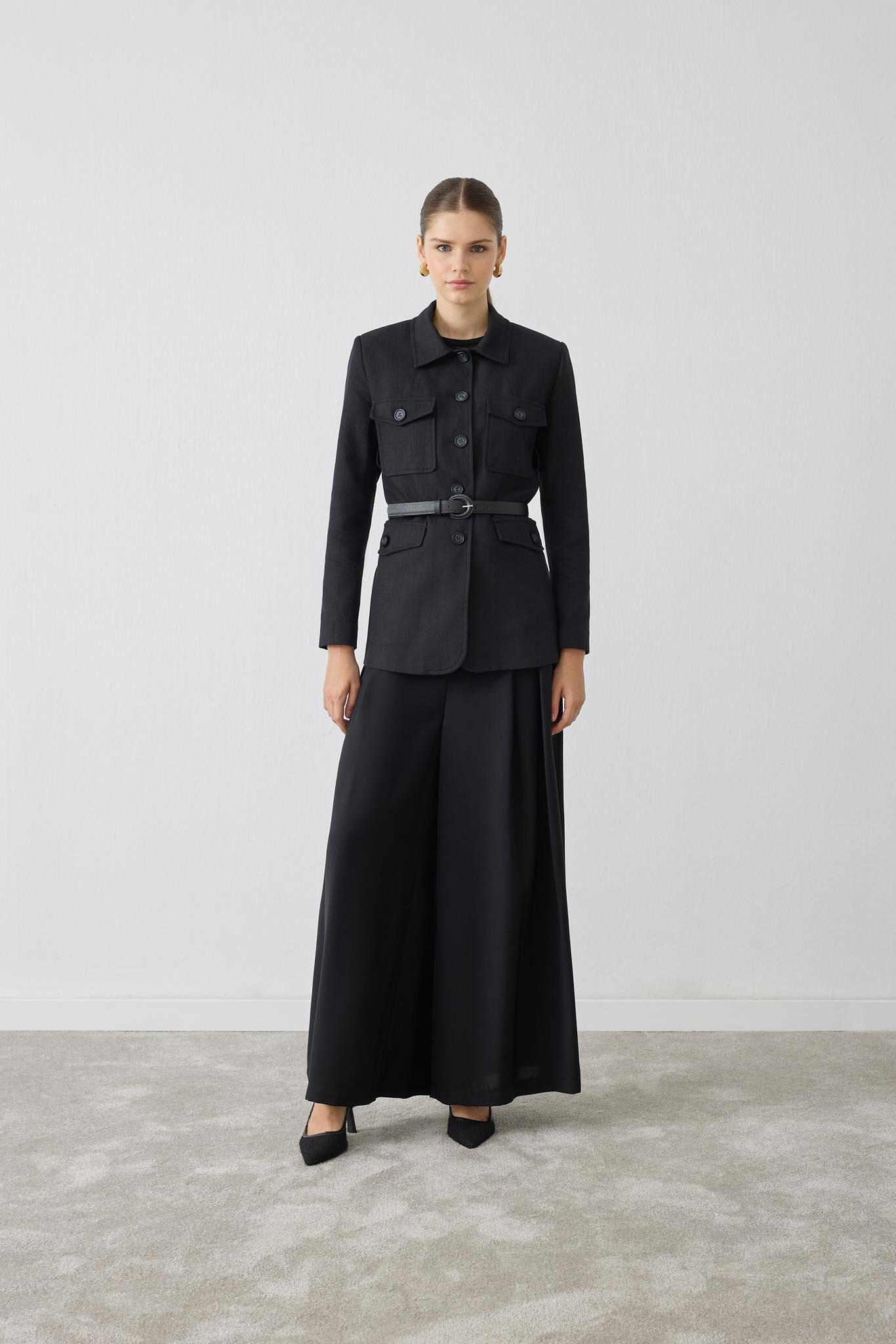 LORES DOKULU CEKET SİYAH