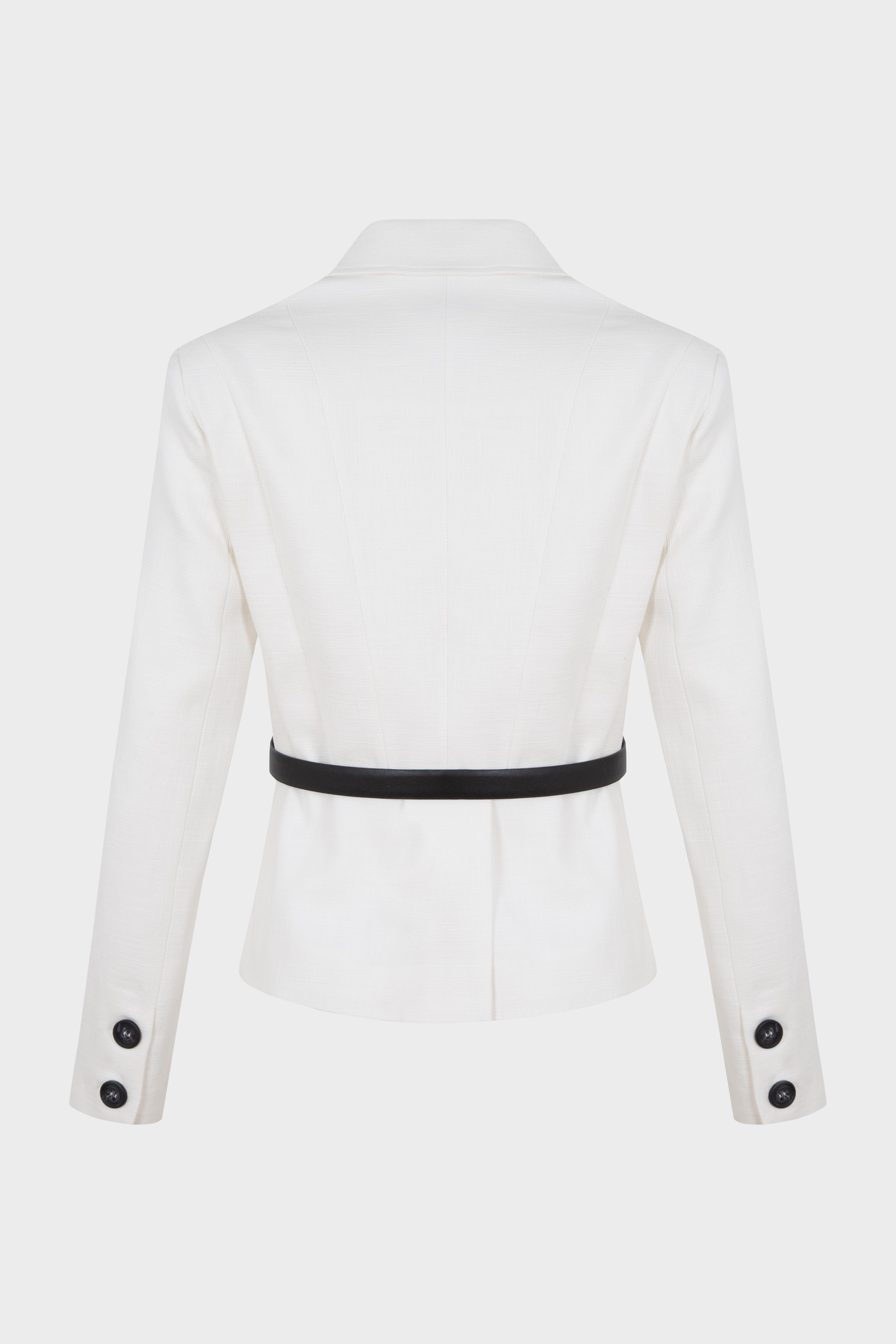 LORES TEXTURED CROP JACKET WHITE