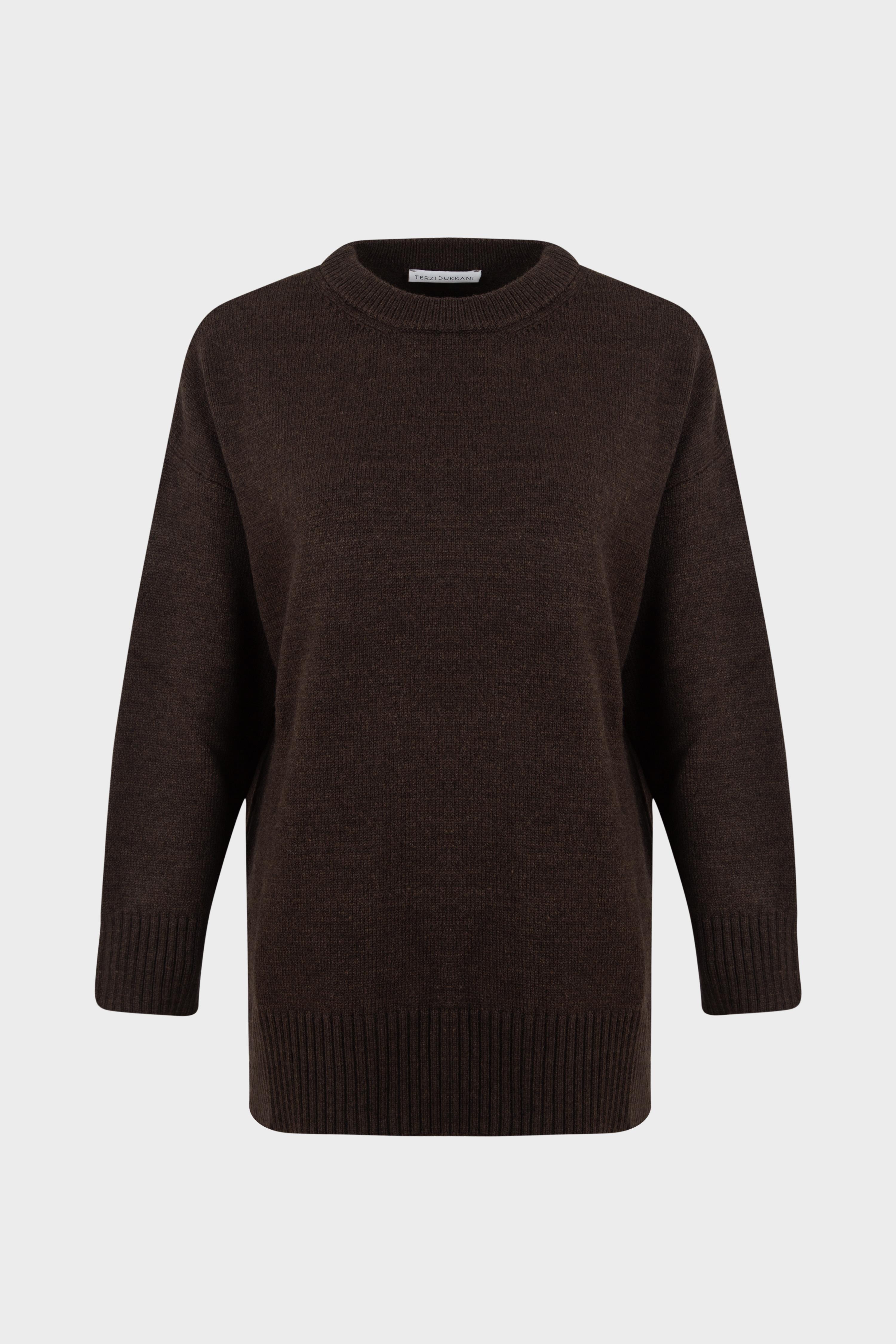 MADLEN TRİKO KAZAK KAHVE