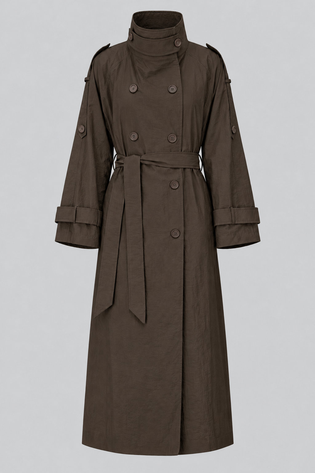 MAYA LONG TRENCH COAT BROWN