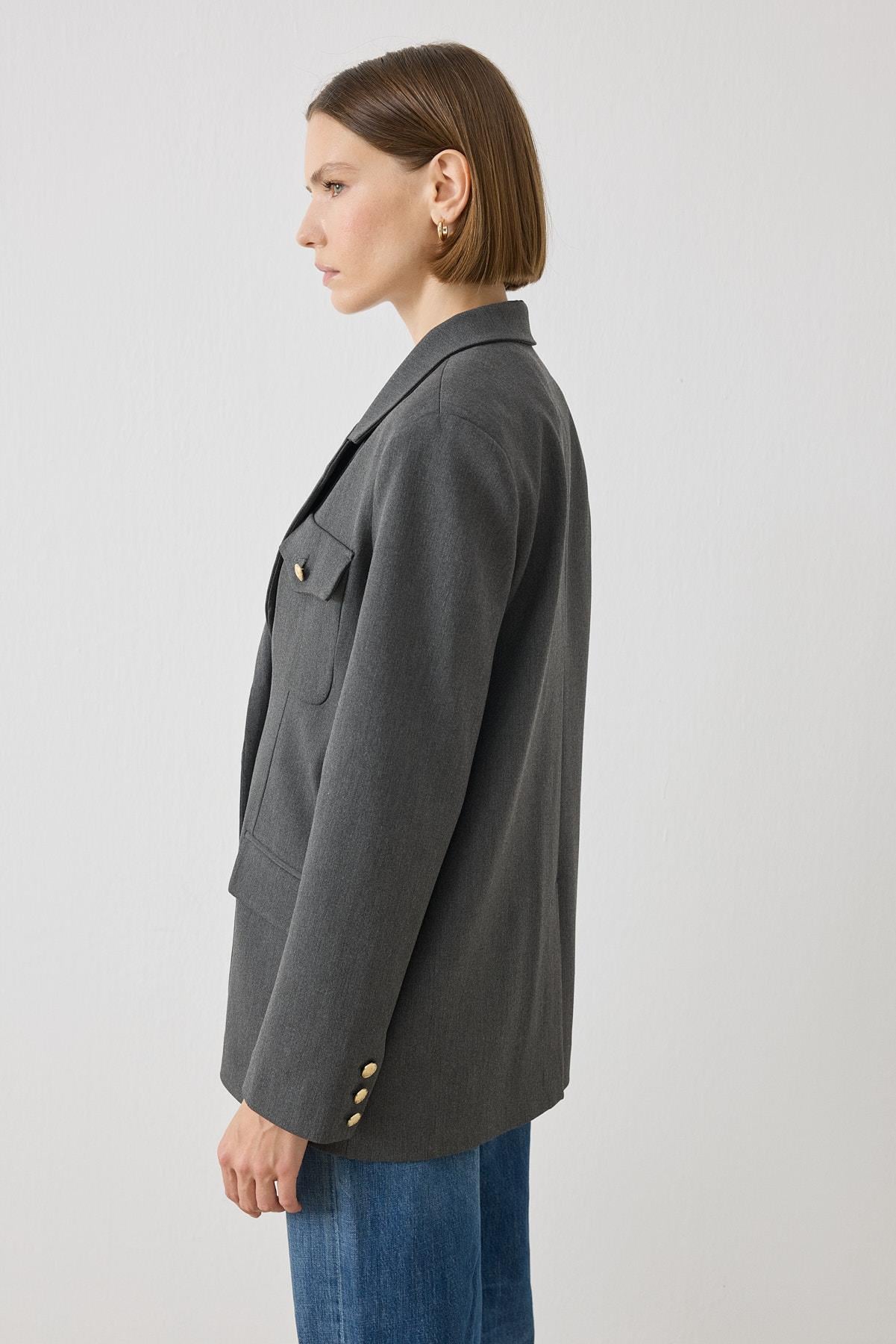 MEGAN POCKETED JACKET ANTHRACITE