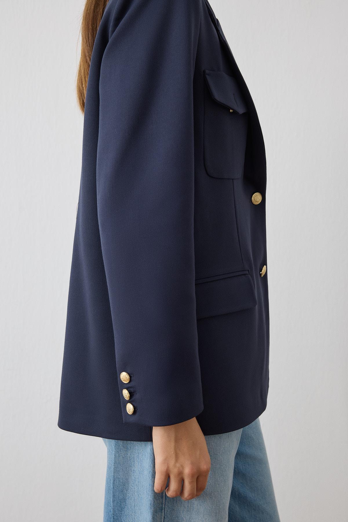 MEGAN POCKETED JACKET NAVY BLUE