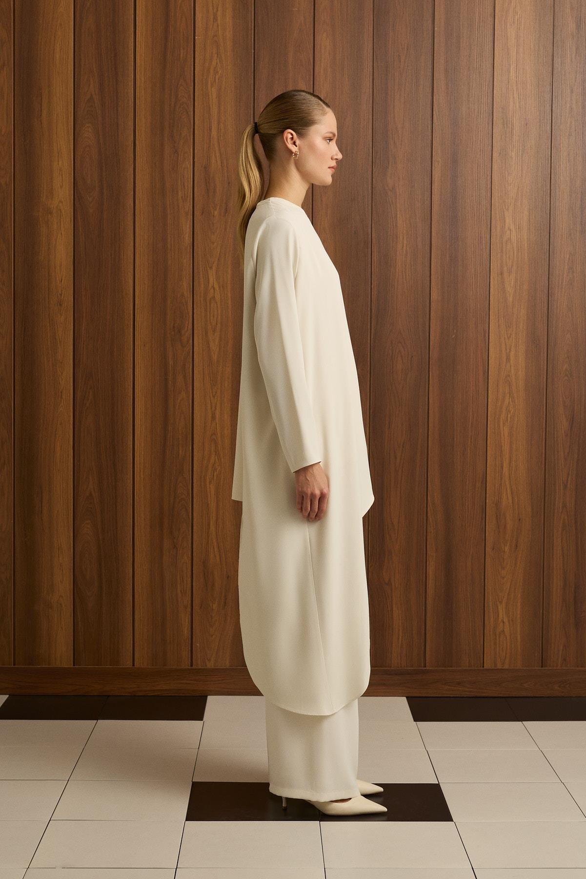 MELIN ASYMMETRICAL PANTS SET VANILLA