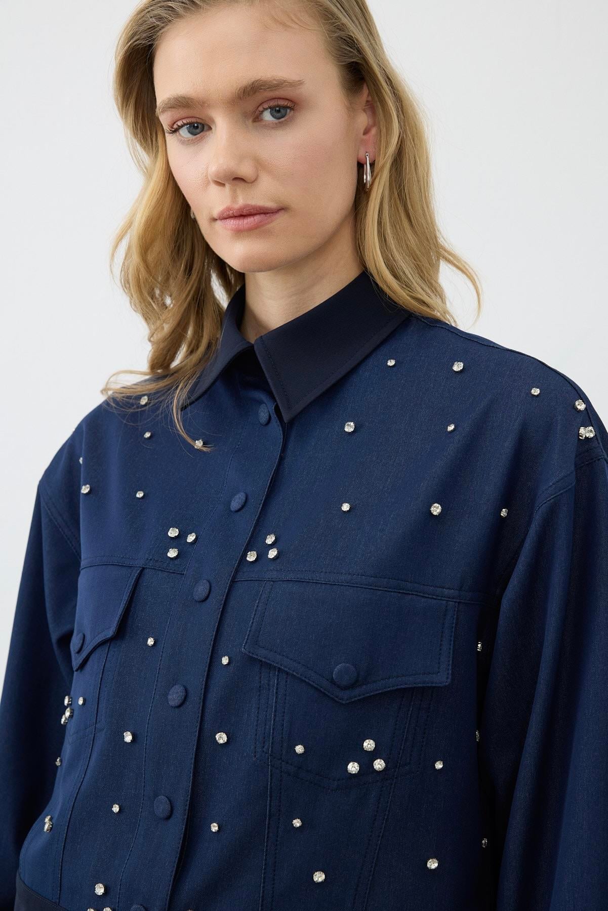 MIORI DIA DENIM SKIRT SET NAVY BLUE