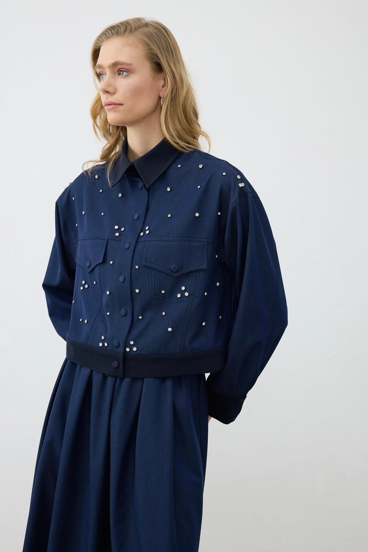 MIORI DIA DENIM SKIRT SET NAVY BLUE