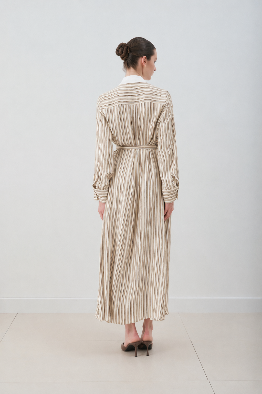 MİORİ ETNA RAYON VİSKON ELBİSE HAKİ-KAHVE