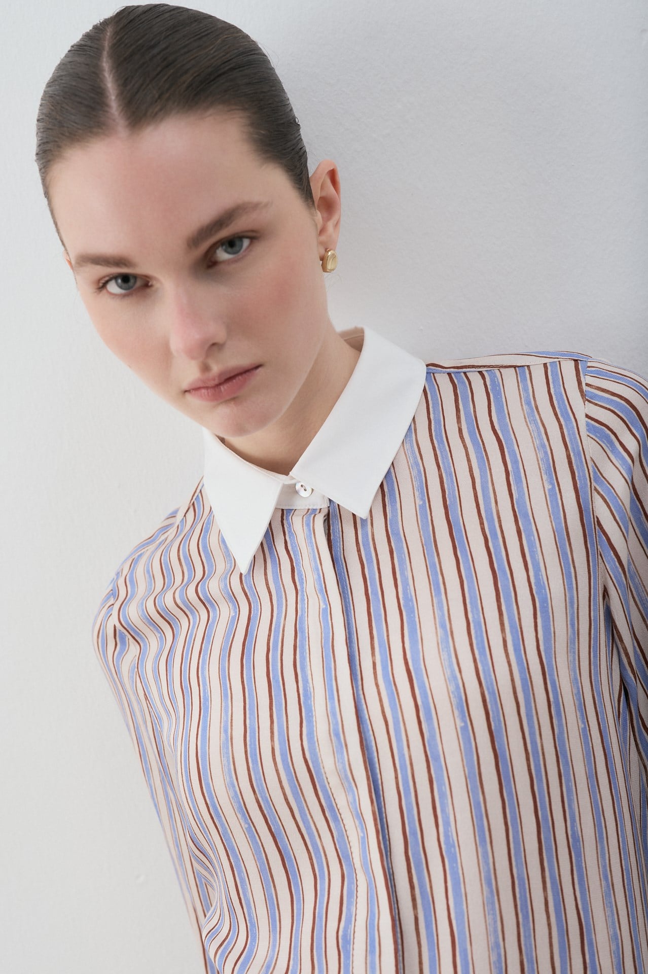 MİORİ ETNA RAYON VİSKON ETEKLİ TAKIM MAVİ-KAHVE