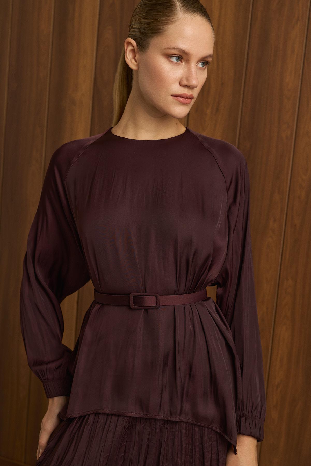 MIORI GALA CRASH SKIRT SET BURGUNDY