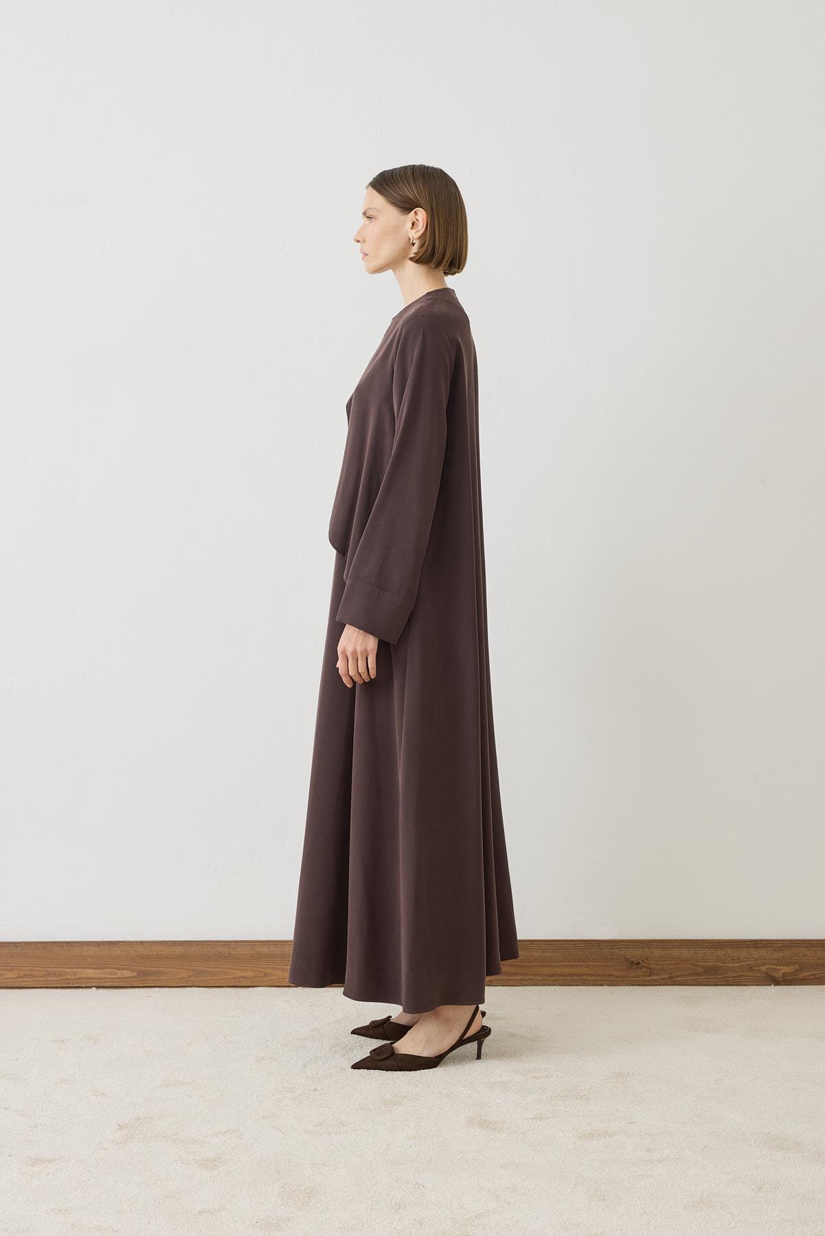MIORI JAVE WASHED MODAL DRESS BROWN