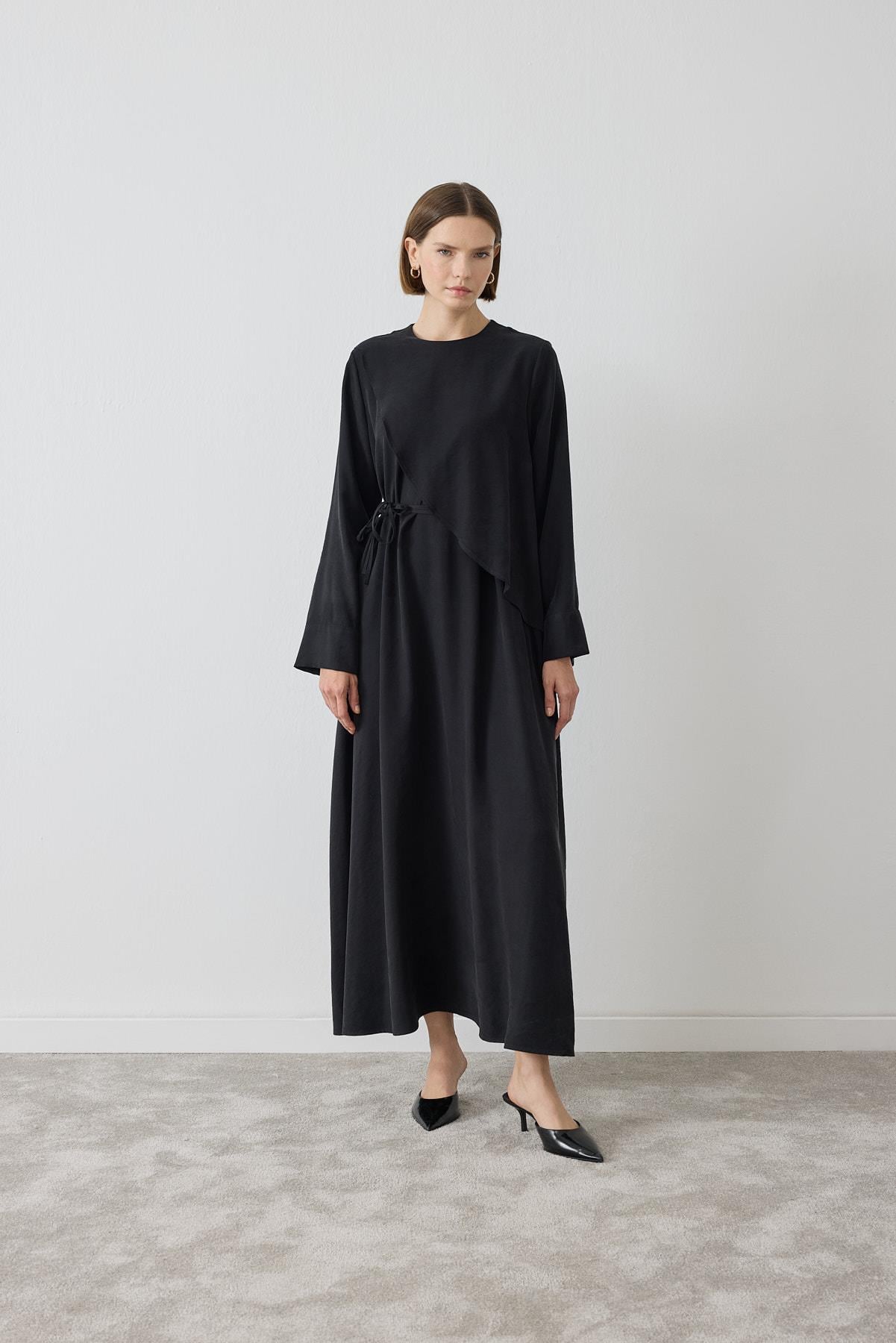 MIORI JAVE WASHED MODAL DRESS BLACK
