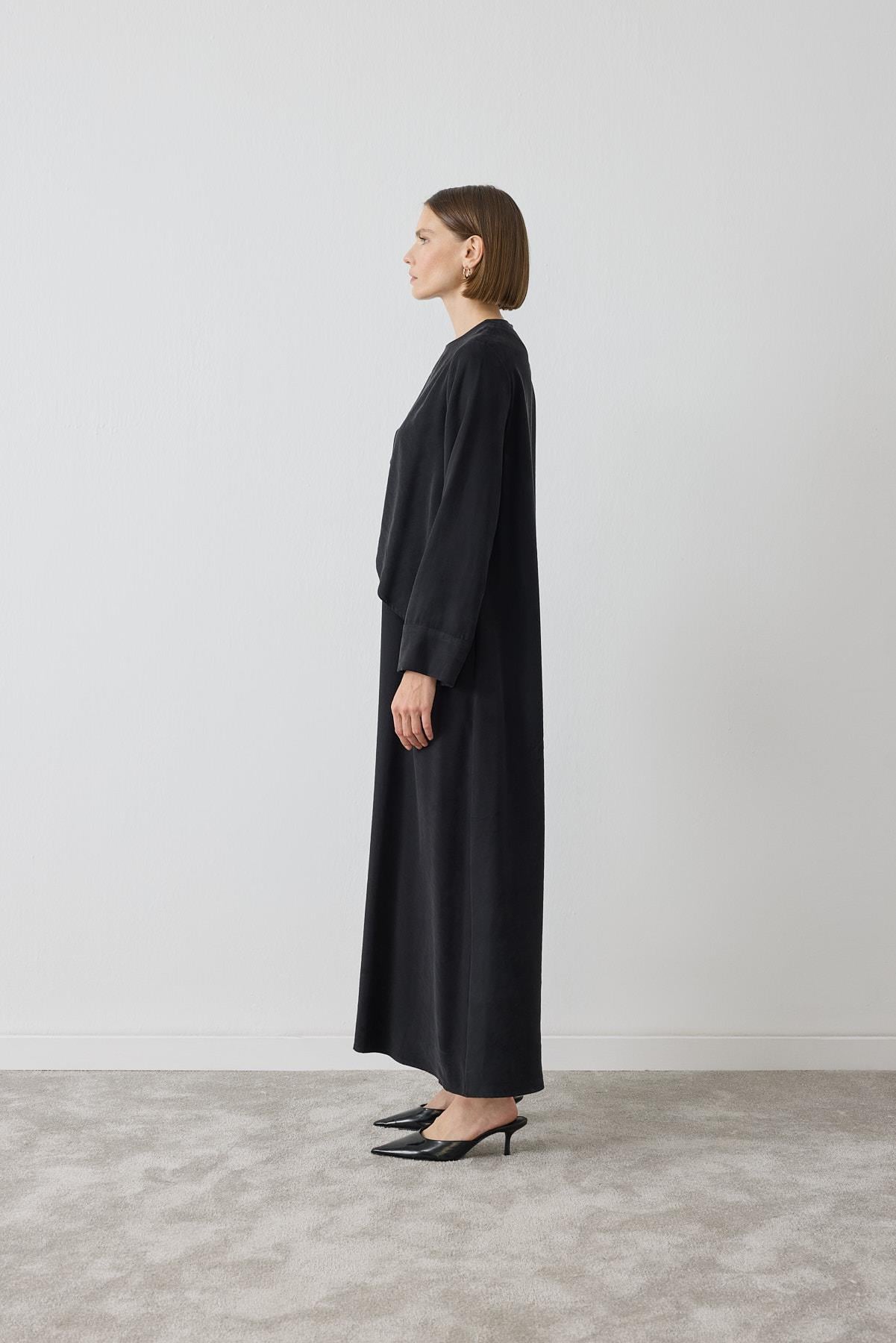 MIORI JAVE WASHED MODAL DRESS BLACK