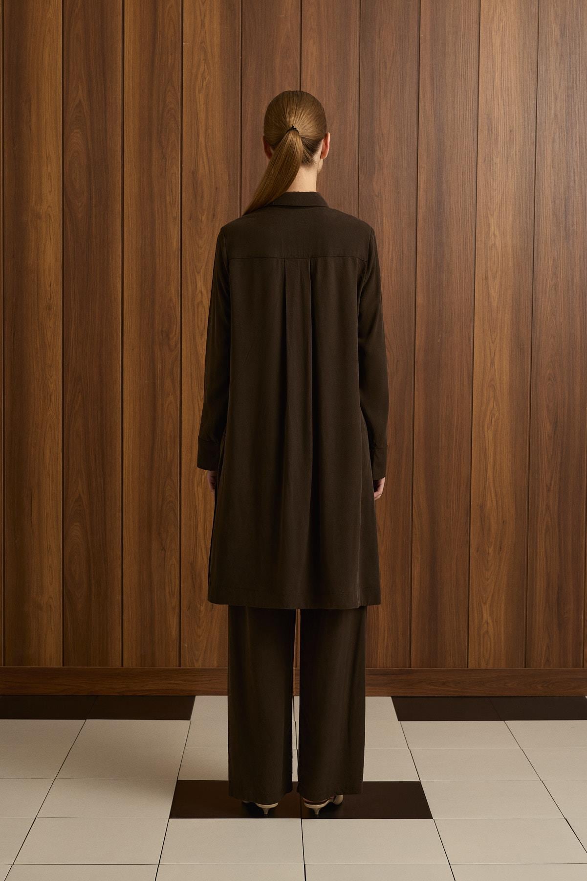 MIORI LONDE LONG TUNIC TENCEL SET BROWN
