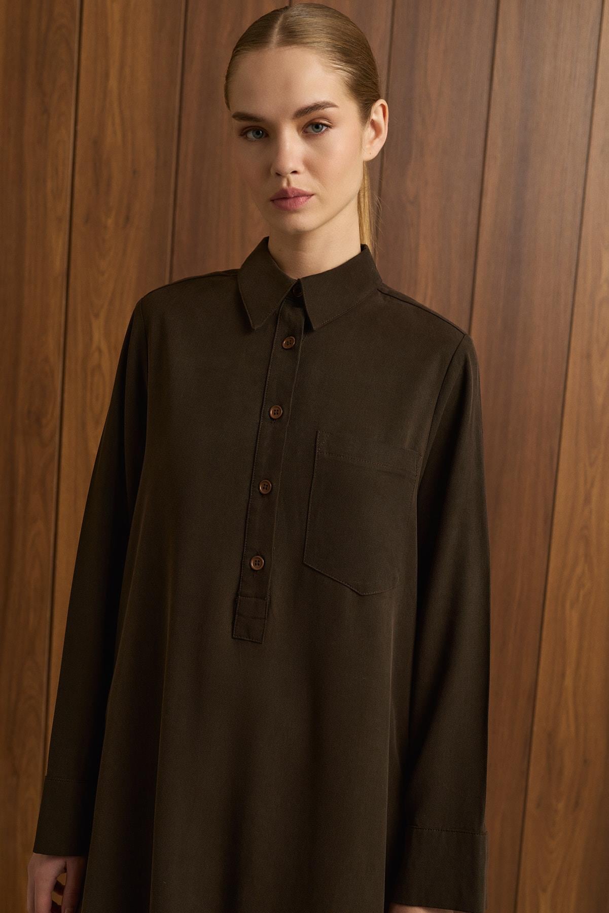 MIORI LONDE LONG TUNIC TENCEL SET BROWN