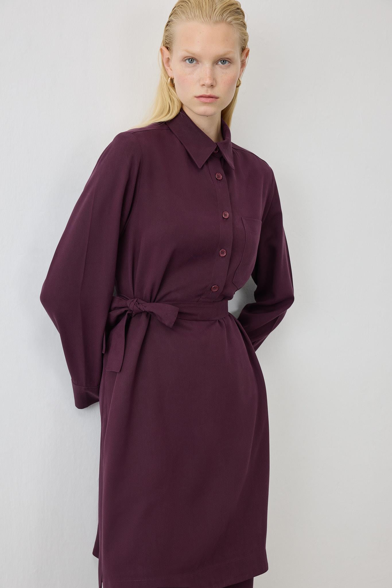MIORI LONDE LONG TUNIC TENCEL SET BURGUNDY
