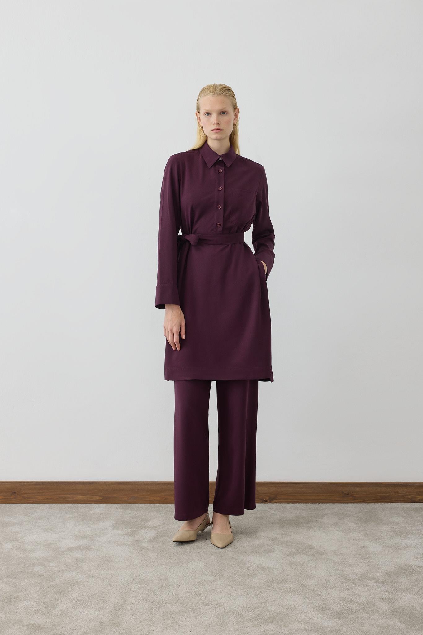 MIORI LONDE LONG TUNIC TENCEL SET BURGUNDY