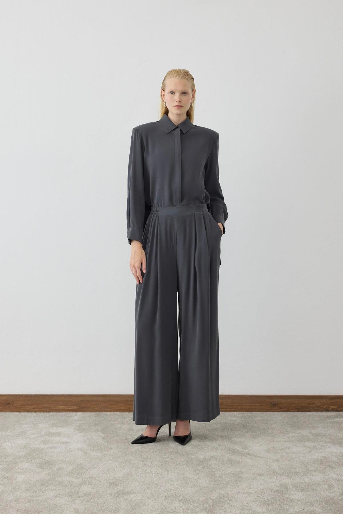 MIORI NIMES WASHED MODAL PANTS SET ANTHRACITE
