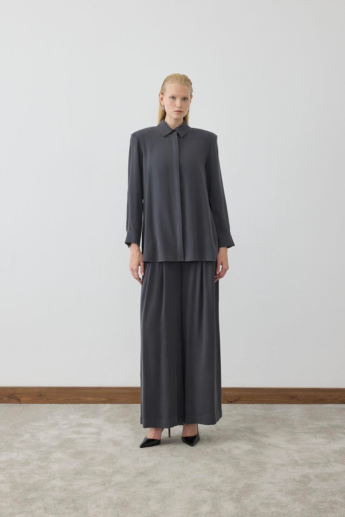 MIORI NIMES WASHED MODAL PANTS SET ANTHRACITE