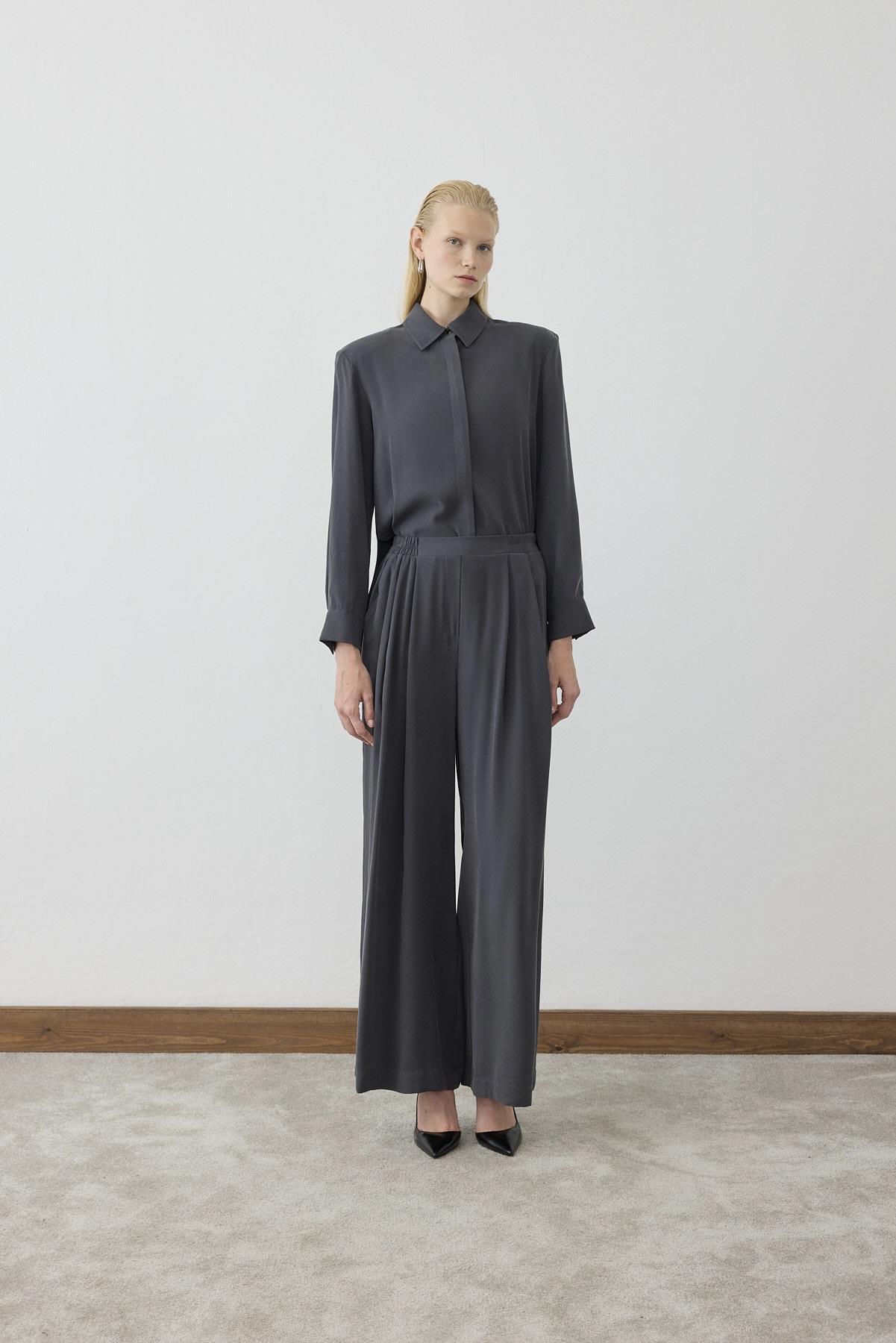 MIORI NIMES WASHED MODAL PANTS SET ANTHRACITE
