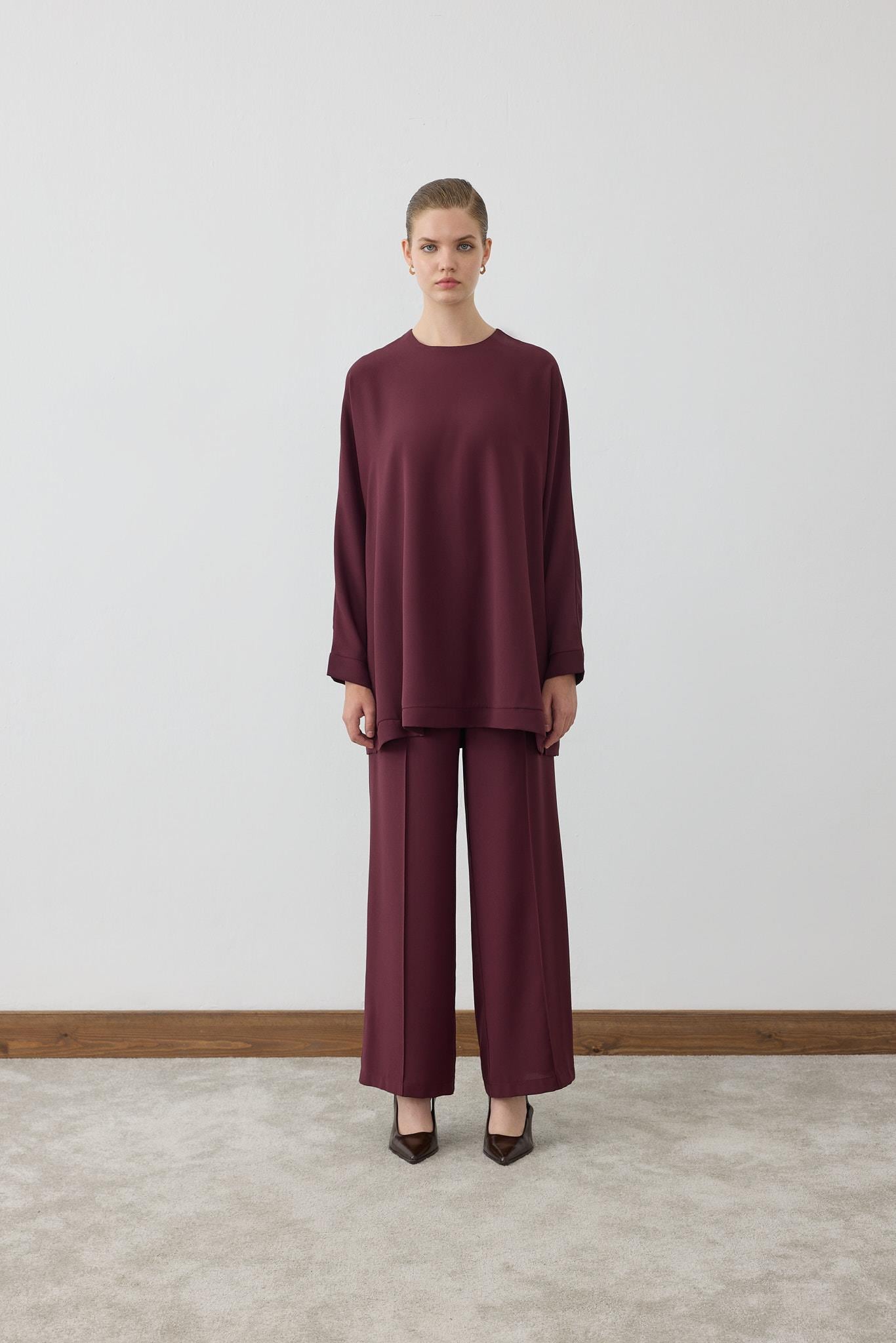 MIORI PARMA CREPE SET BURGUNDY