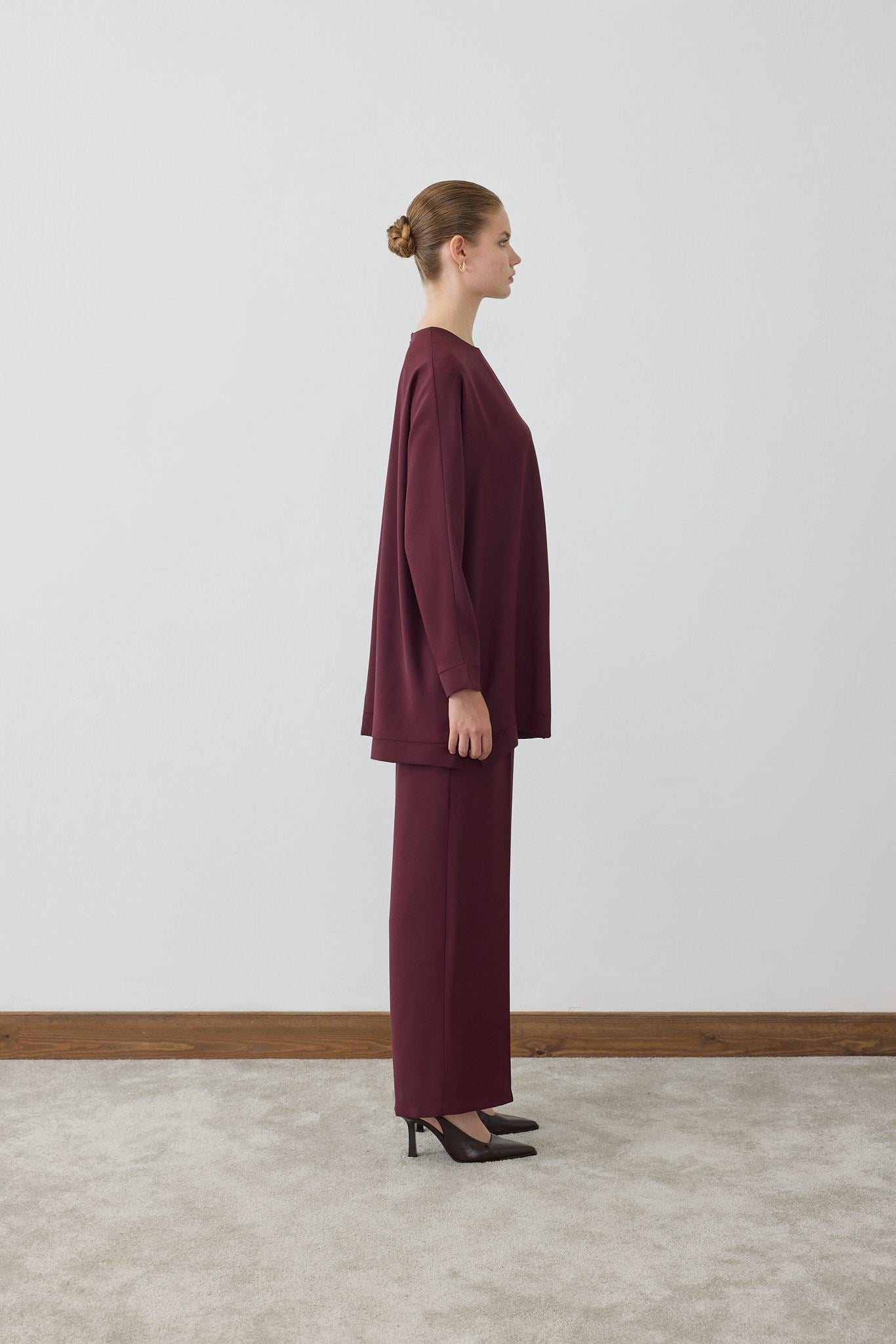 MIORI PARMA CREPE SET BURGUNDY