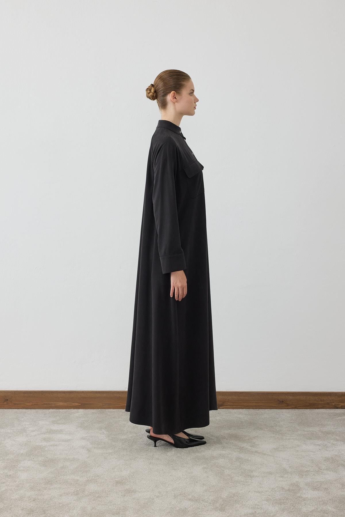 MIORI SILVA TENCEL DRESS BLACK