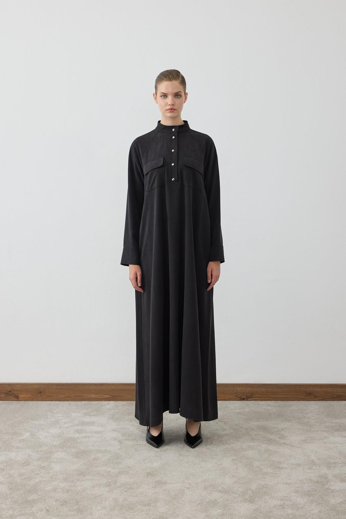 MIORI SILVA TENCEL DRESS BLACK