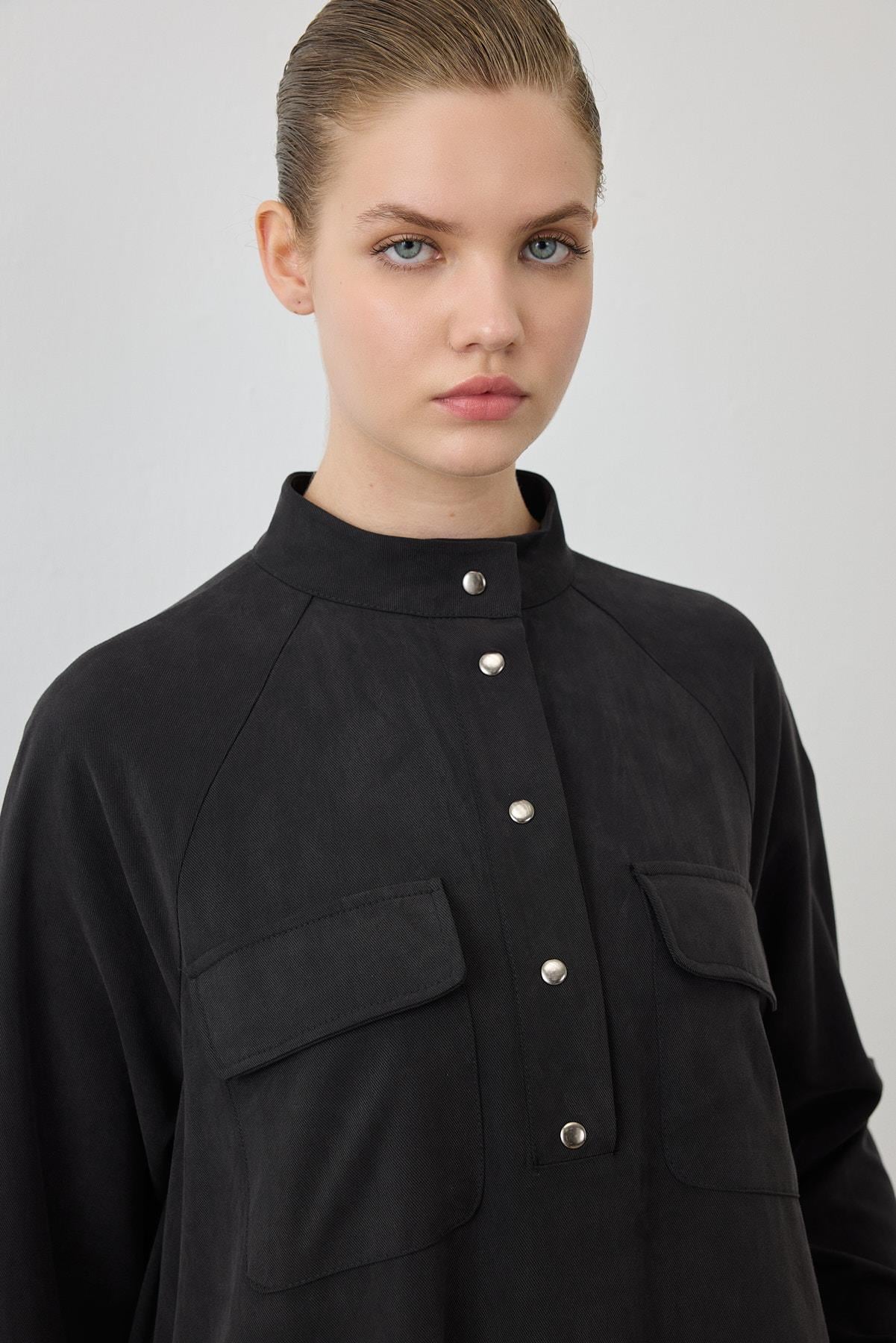 MIORI SILVA TENCEL DRESS BLACK