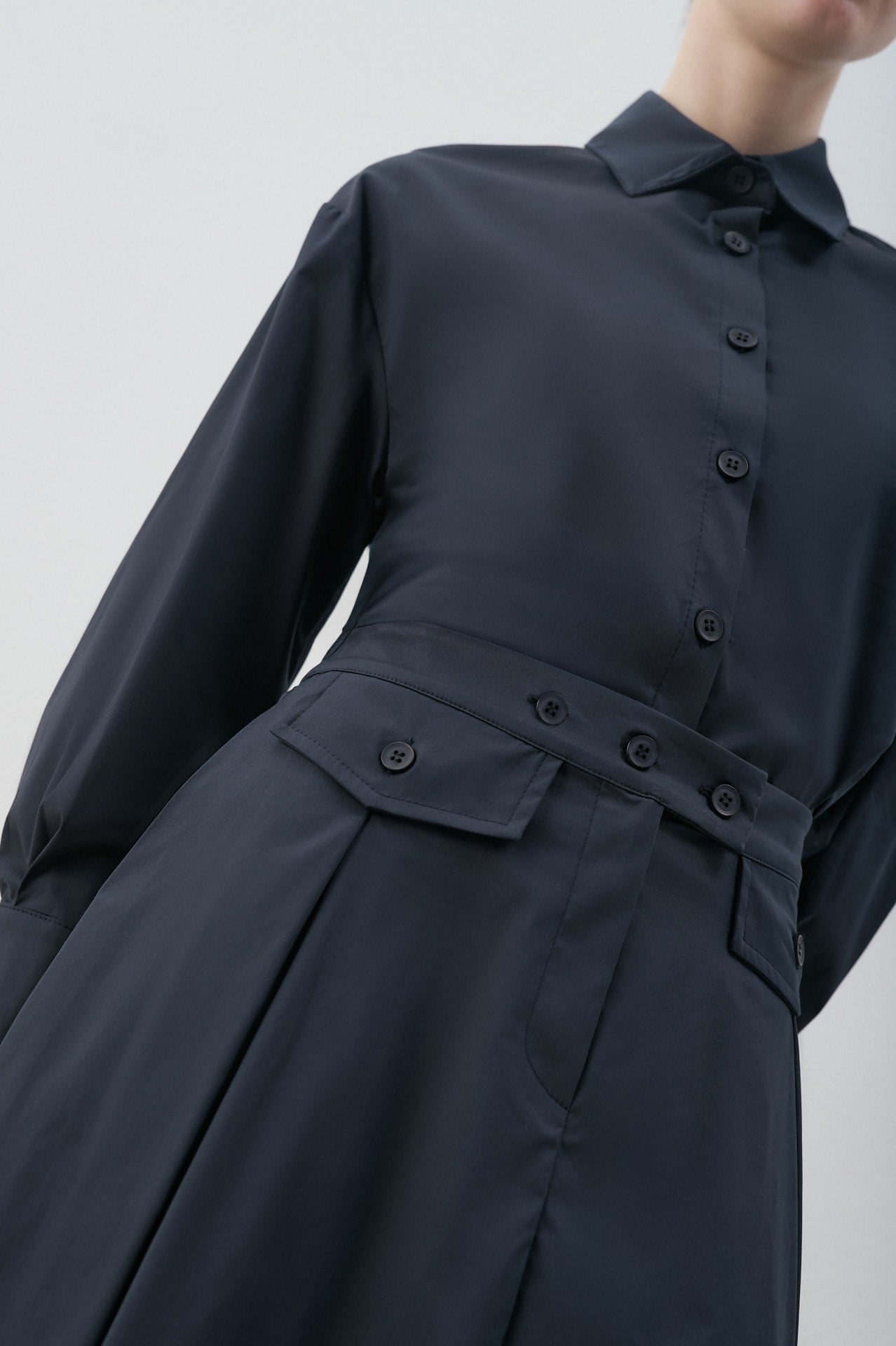 MİORİ VİEN ETEKLİ PREMİUM POPLİN TAKIM LACİVERT