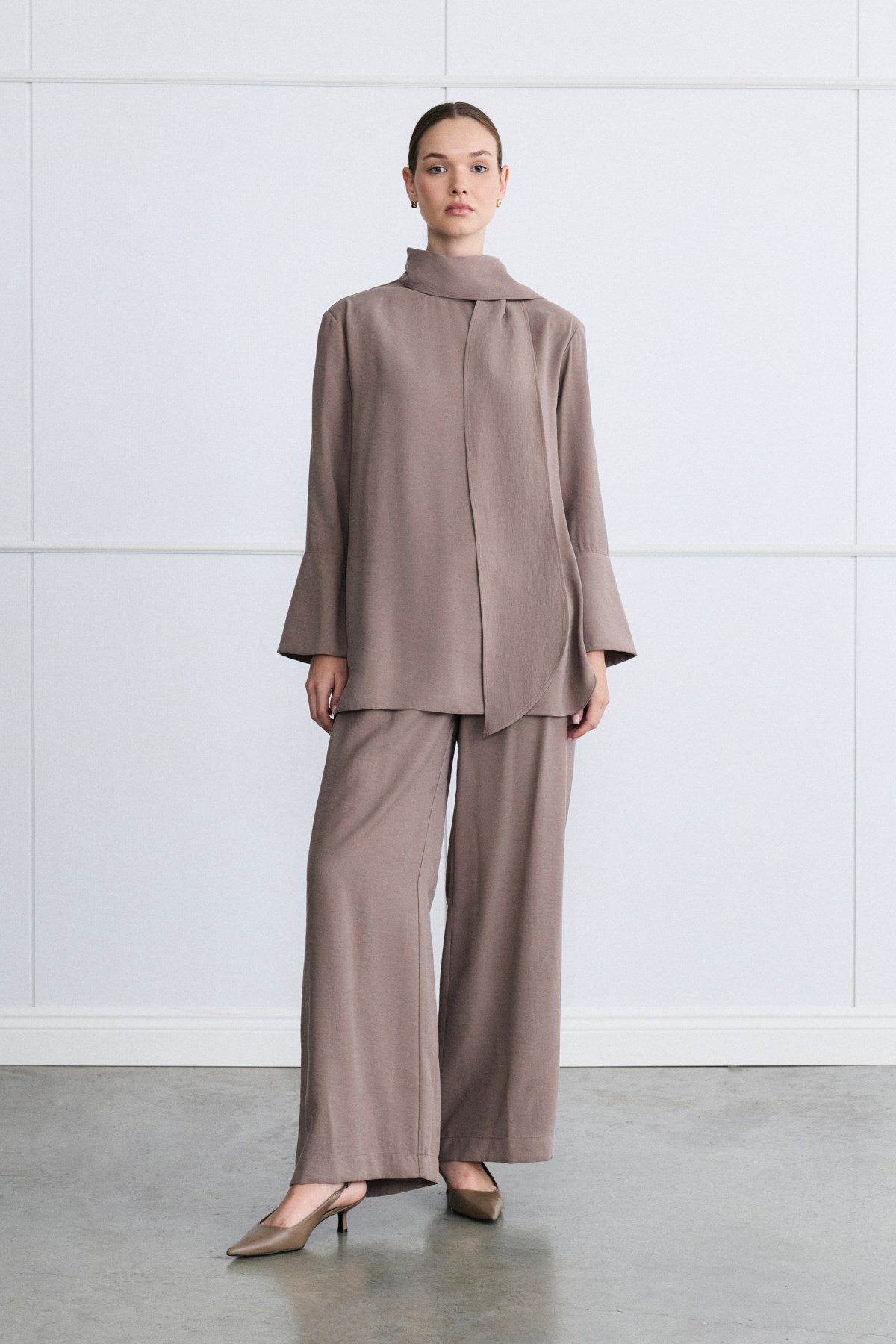 MIORI ZENA WASHED MODAL PANTS SET ETOUPE