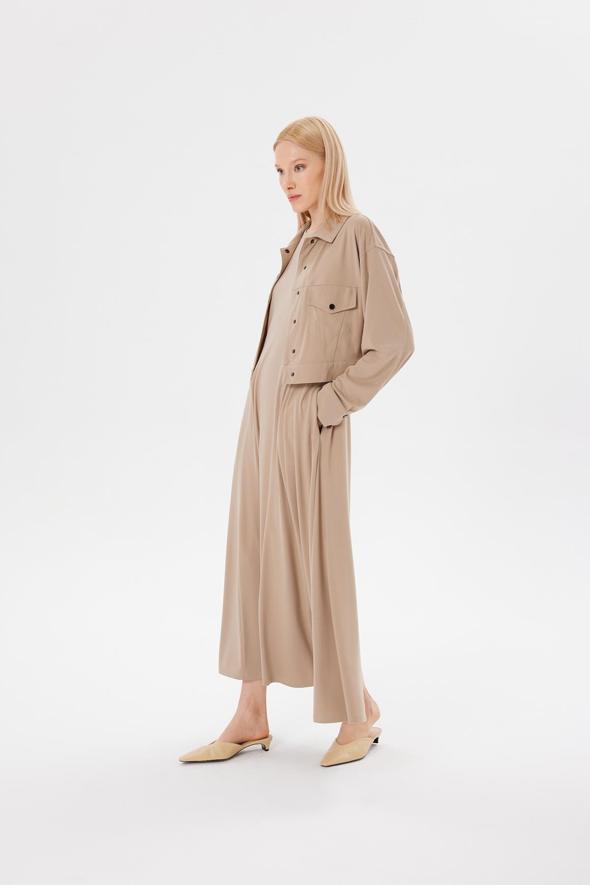MODAL JERSEY CROPPED JACKET MINK