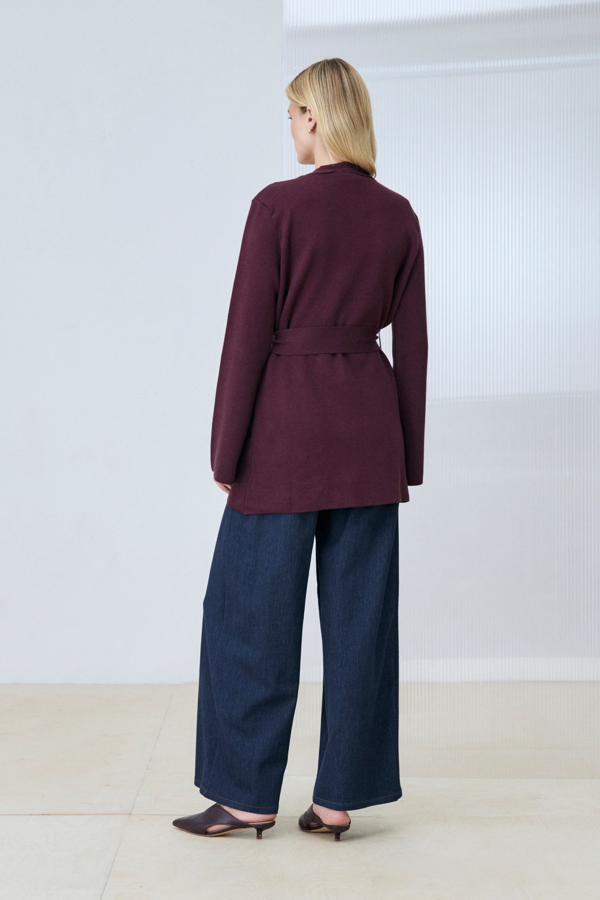 MONA VİSKON TRİKO HIRKA BORDO