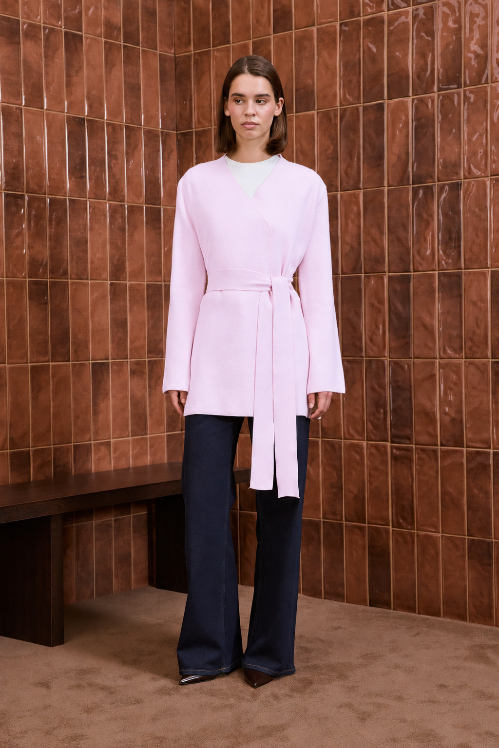 MONA VISCOSE KNITWEAR CARDIGAN PINK