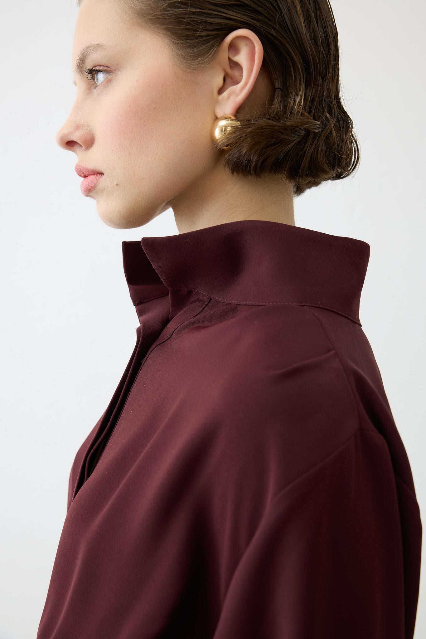 MONICA CREPE JUMPSUIT BURGUNDY