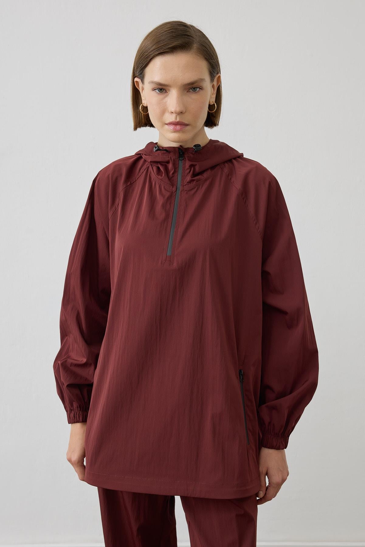 MOVE SPOR YAĞMURLUK SWEATSHİRT BORDO