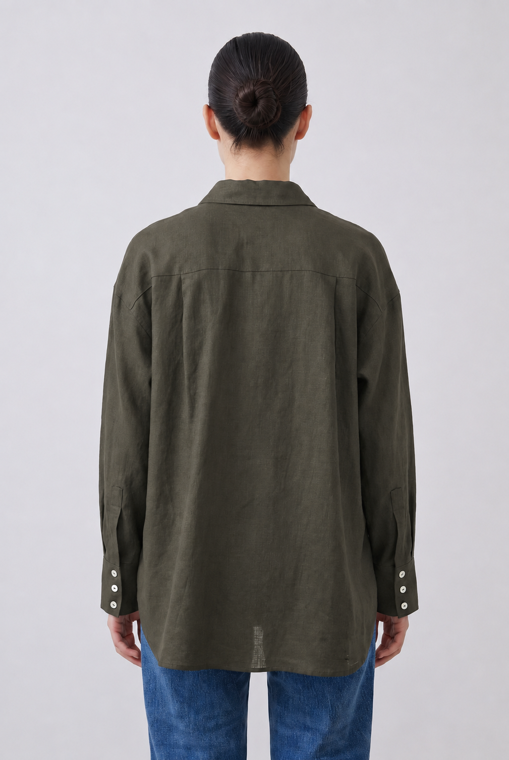 NATURAL %100 LINEN SHIRT KHAKI