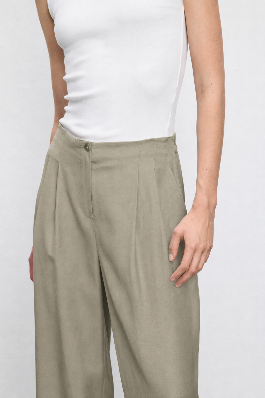 NEVA LYOCELL KETEN PANTOLON HAKİ