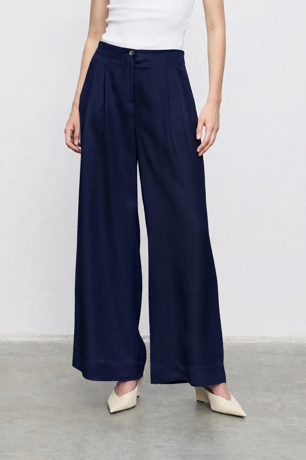 NEVA LYOCELL KETEN PANTOLON LACİVERT
