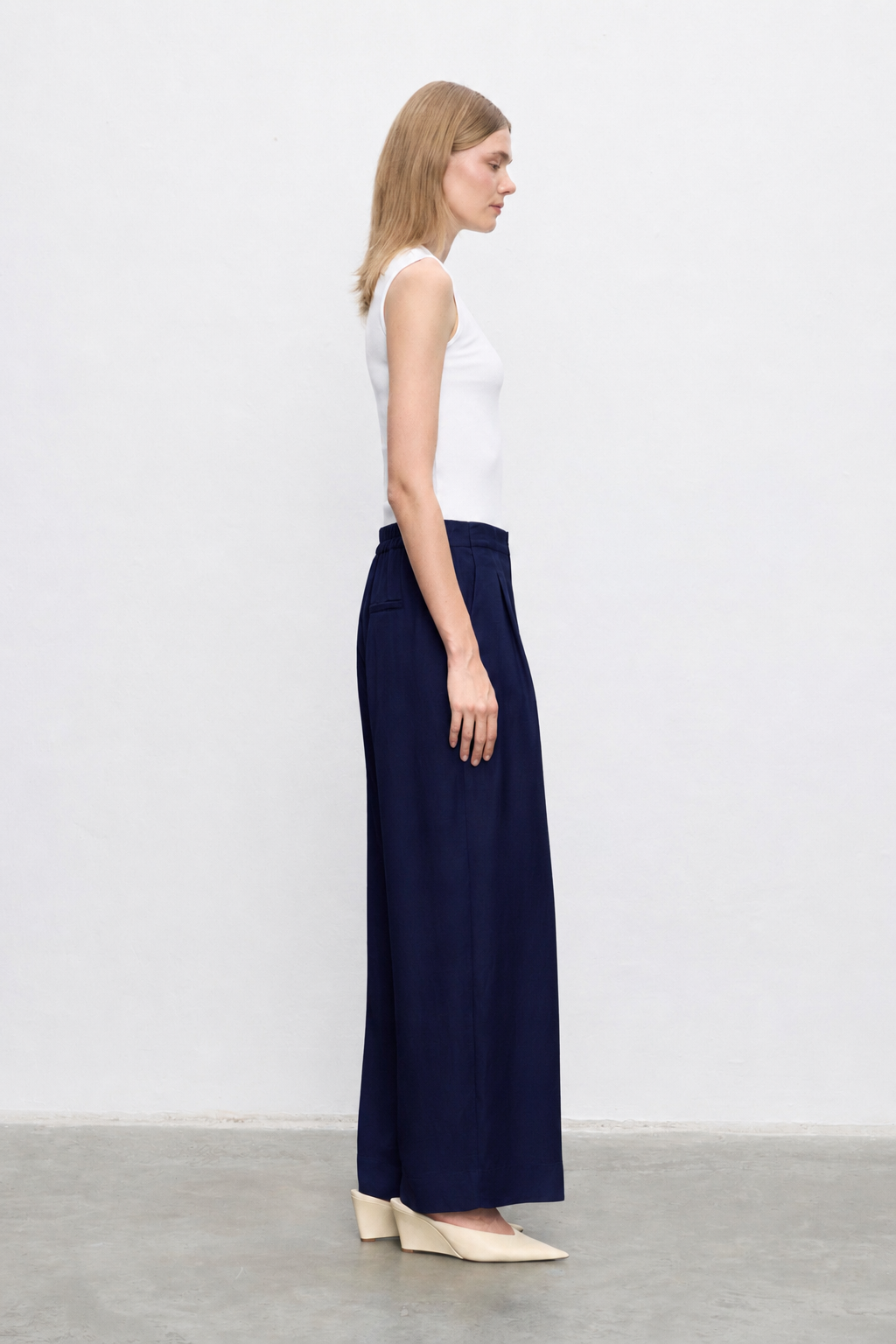 NEVA LYOCELL KETEN PANTOLON LACİVERT