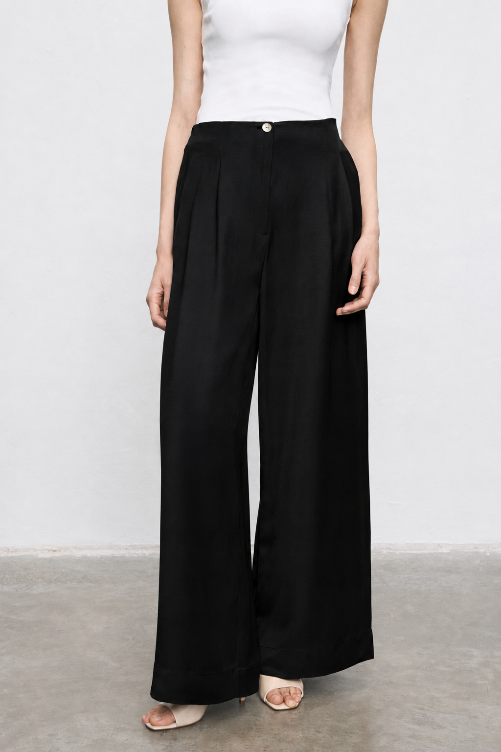 NEVA LYOCELL KETEN PANTOLON SİYAH