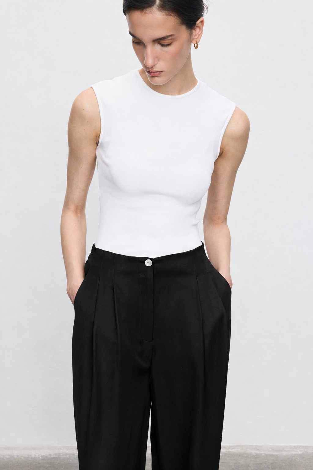 NEVA LYOCELL KETEN PANTOLON SİYAH