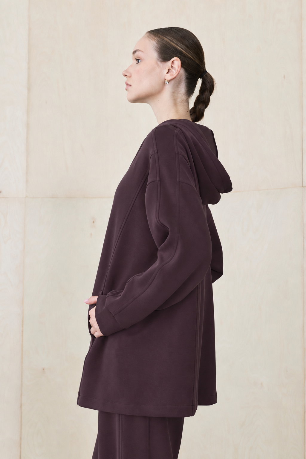 NEVA MODAL PANTS SET BURGUNDY