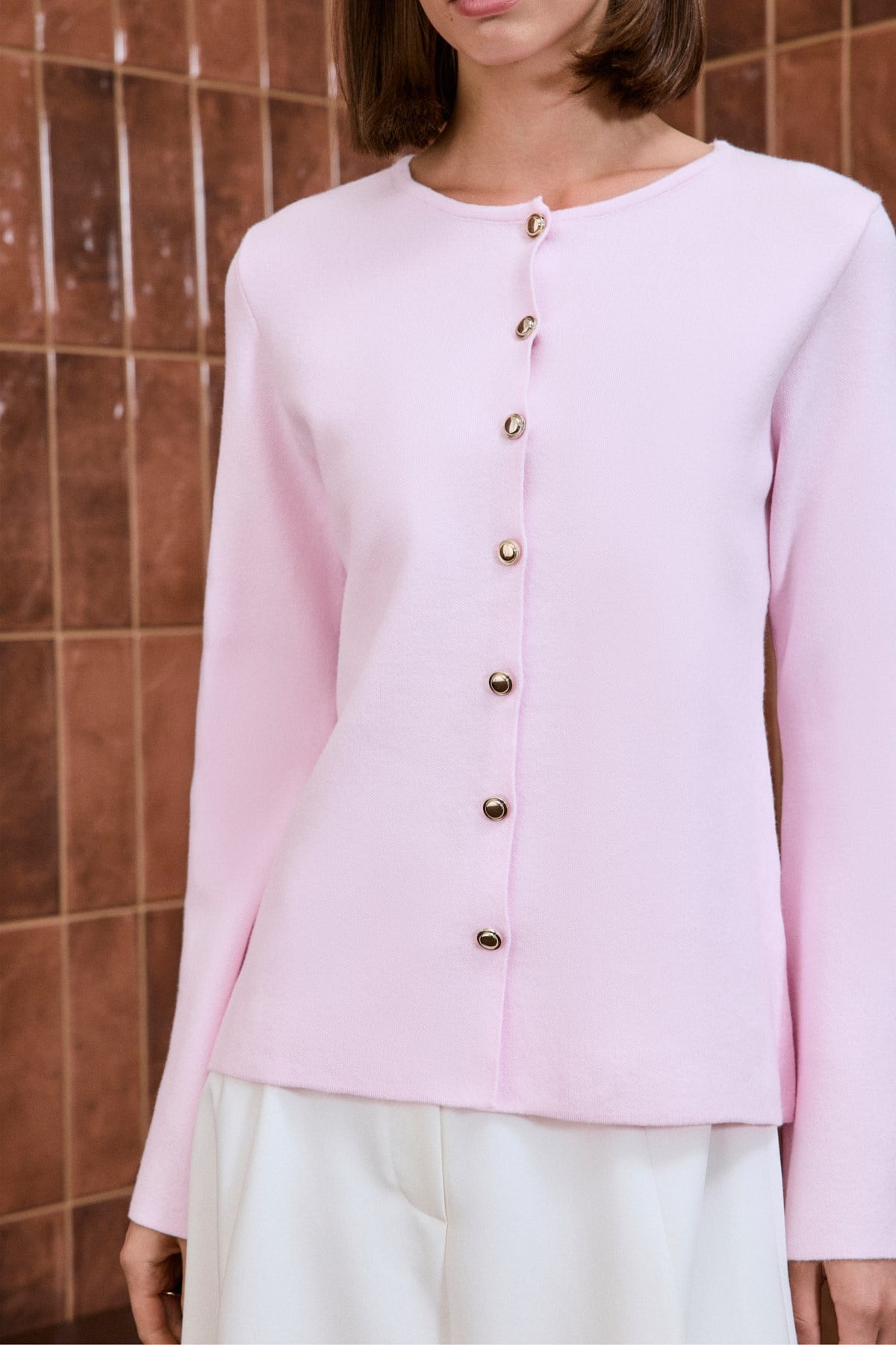 NEVARA VİSKON TRİKO HIRKA PEMBE