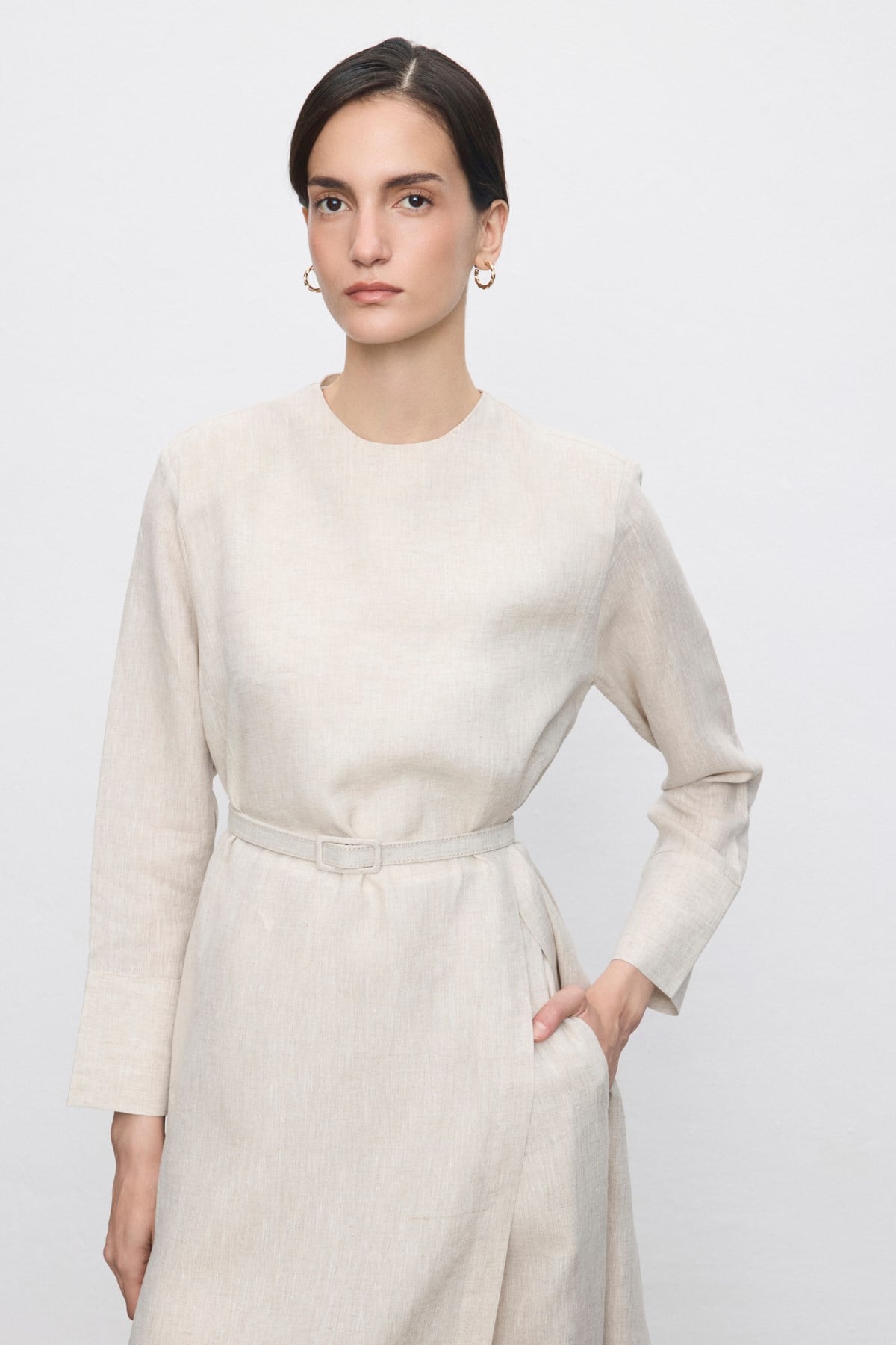 NİLA %100 KETEN PANTOLONLU TAKIM NATURAL